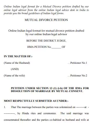 How Do I Write A Divorce Application Form