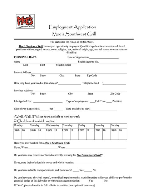 Fill Out Moe's Online Paperwork Easily