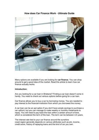 How Does Car Finance Work Ultimate Guide By Crossyscars Issuu