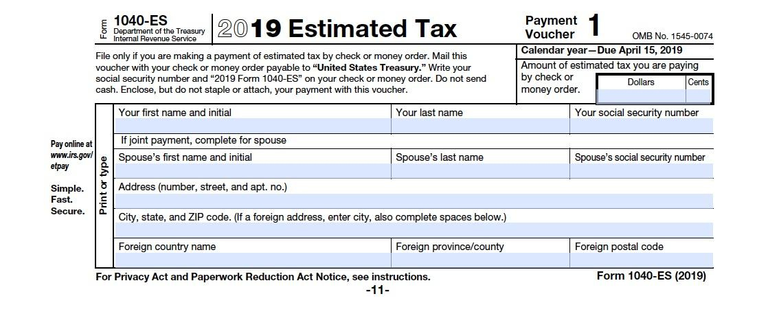 How Does The 1040 Es Form Payment Voucher Work