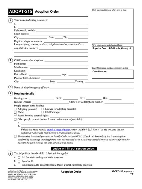 California Adoption Paperwork Expiration