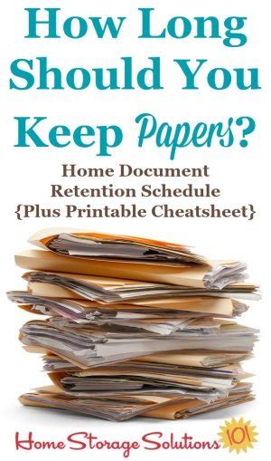 How Long Should You Keep Papers Home Document Retention Schedule Plus