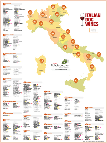 How Many Docs Are There In Italy Wine Map Italian Wine Italy Wine