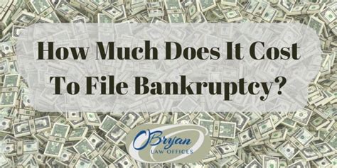 How Much Does It Cost To File Bankruptcy O Bryan Law Offices