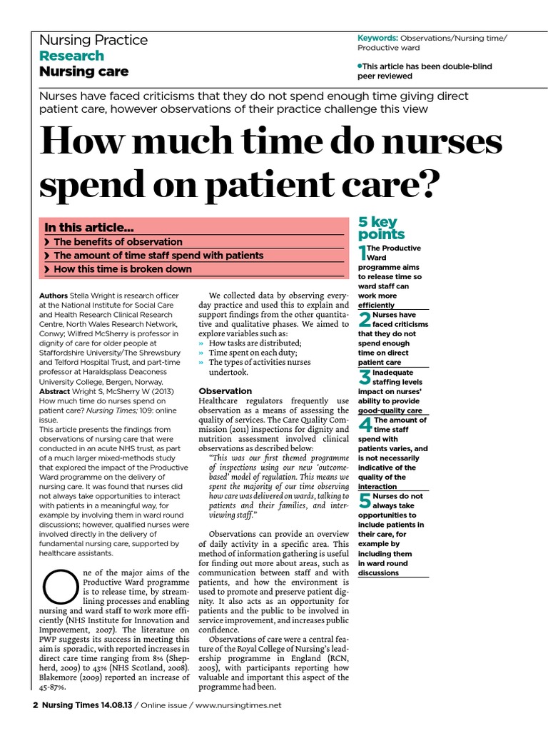 Nurses Time Spent On Paperwork