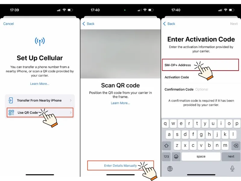 How To Activate An Esim With Activation Code And Sm Dp Address On Iphone