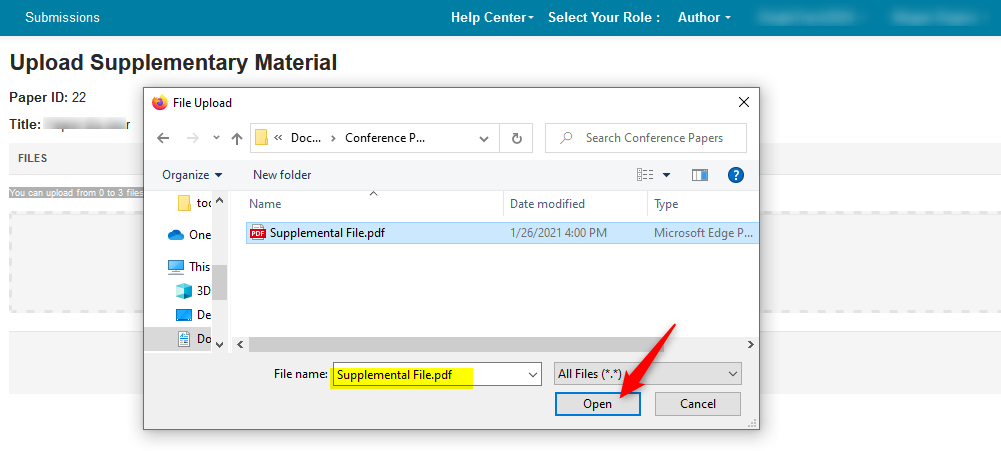 How To Author Submit Supplementary Material Microsoft Conference Management Toolkit Documentation