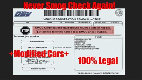 How To Avoid Smog Check In California! 100% Legal! - Youtube