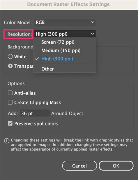 How To Change Resolution Dpi Ppi In Adobe Illustrator