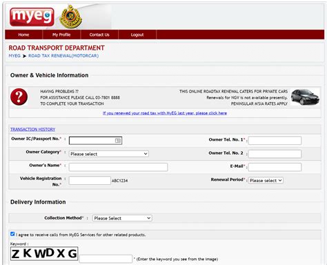 How To Check Myeg Delivery Status Myeg Renew Road Tax Jaroncxt