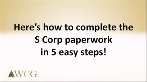 How To Complete The S Corp Paperwork In 5 Easy Steps Youtube