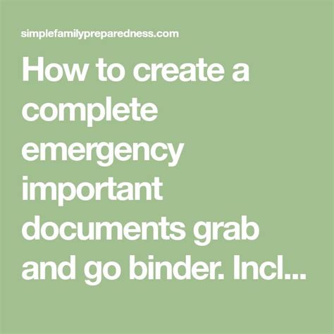 How To Create A Complete Emergency Important Documents Grab And Go