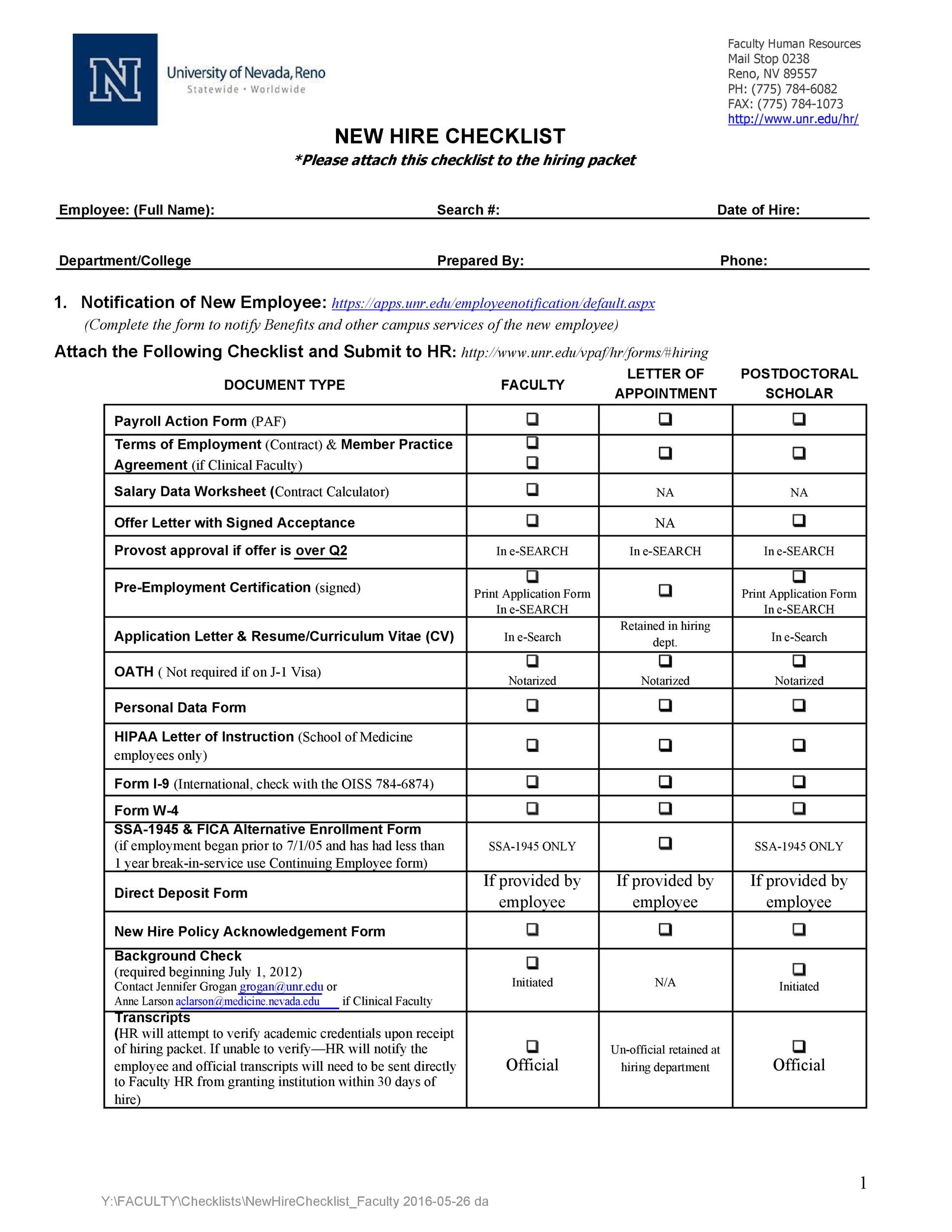 How To Create A New Hire Checklist Free Downloadable Template