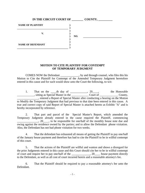 How To File Contempt Of Court Without A Lawyer Indiana Fill Out Amp Sign Online Dochub