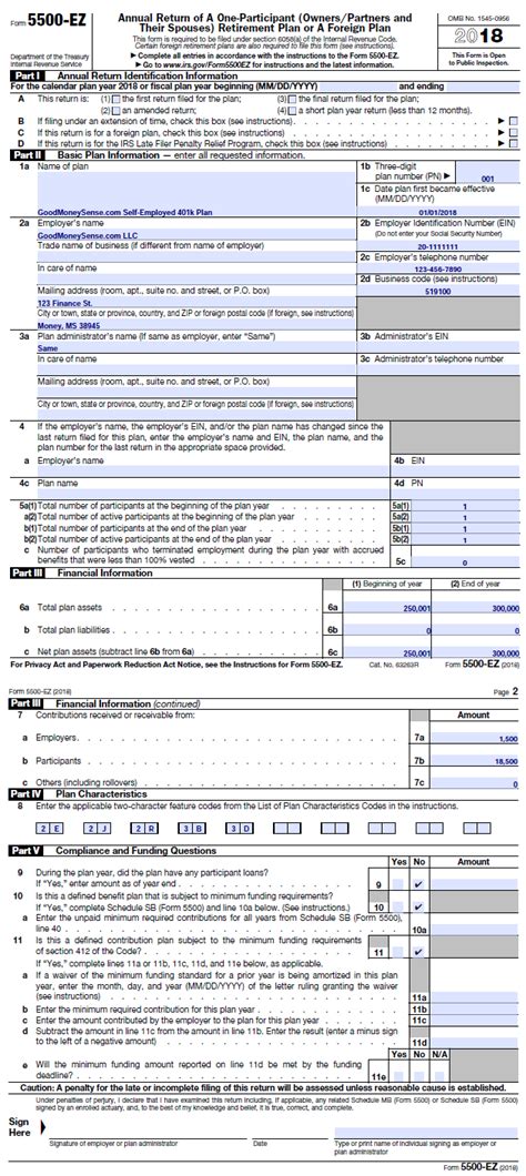 How To File Form 5500 Ez Solo 401K