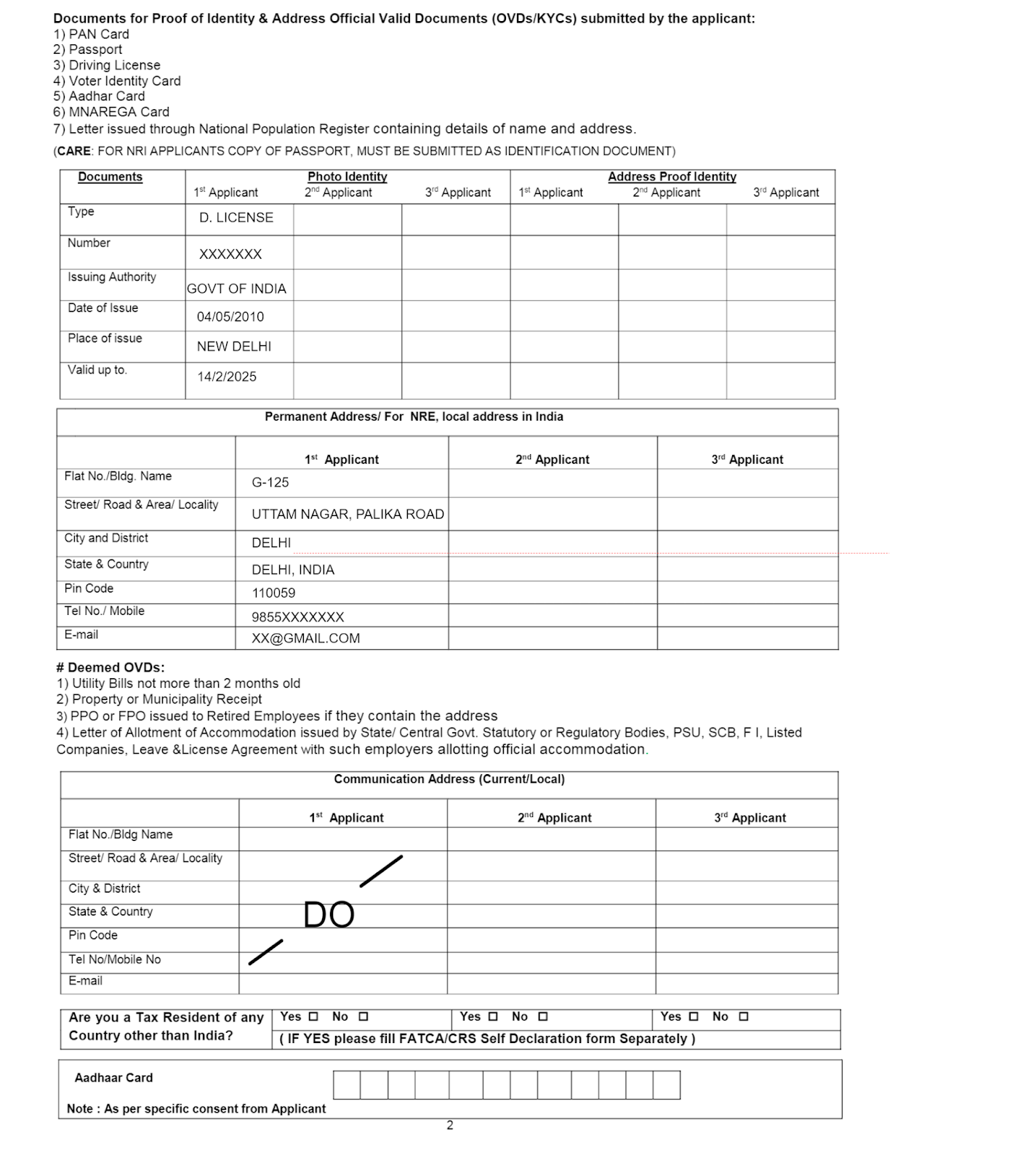 How To Fill Bank Of India Account Opening Form Boi Account Opening