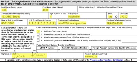 How To Fill In Form I 9