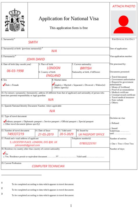 How To Fill In The Application For National Visa Form Spain Go Go