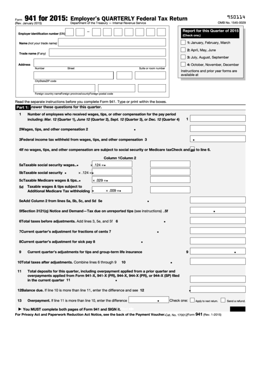 How To Fill Out 2020 Form 941 Employer S Quarterly Federal Tax Return