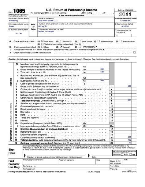 How To Fill Out An Llc 1065 Irs Tax Form