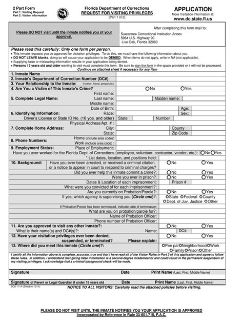 How To Fill Out Federal Visitation Form Printable Forms Free Online