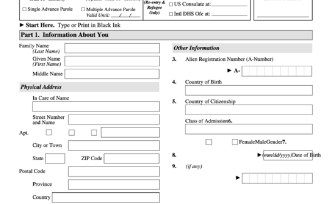 How To Fill Out Form I 131 Application For Travel Document Advance