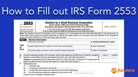 How To Fill Out Irs Form 2553 S Corp Election Complete Instructions