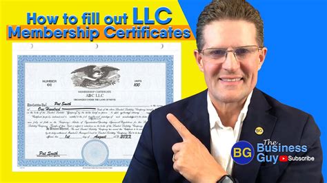 How To Fill Out Llc Membership Stock Certificates Youtube