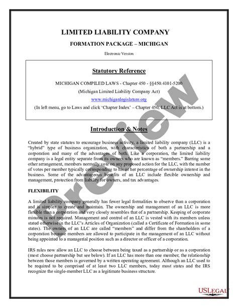 Fill Out Michigan LLC Paperwork