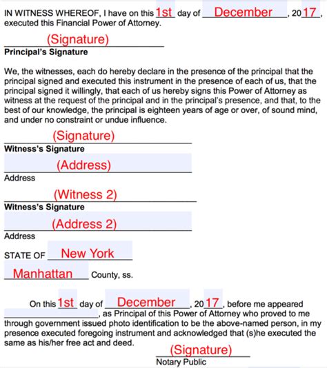 Fill Out Power of Attorney Form