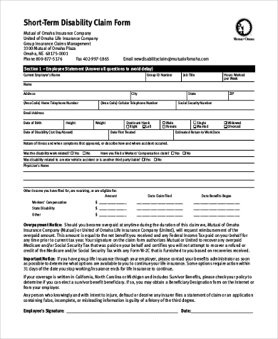 Fill Out Short Term Disability Agreement