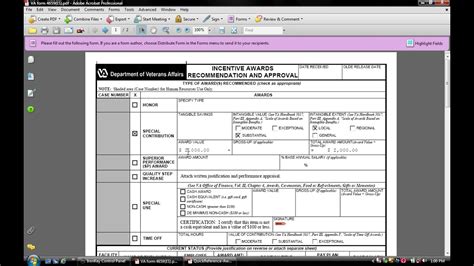 How To Fill Out Va Form 4659 For Special Contribution Award S Youtube