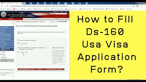 How To Fill Up Ds 160 Form For Usa Visa Youtube