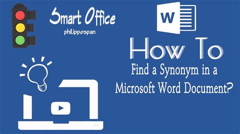 How To Find A Synonym In A Microsoft Word Document Youtube