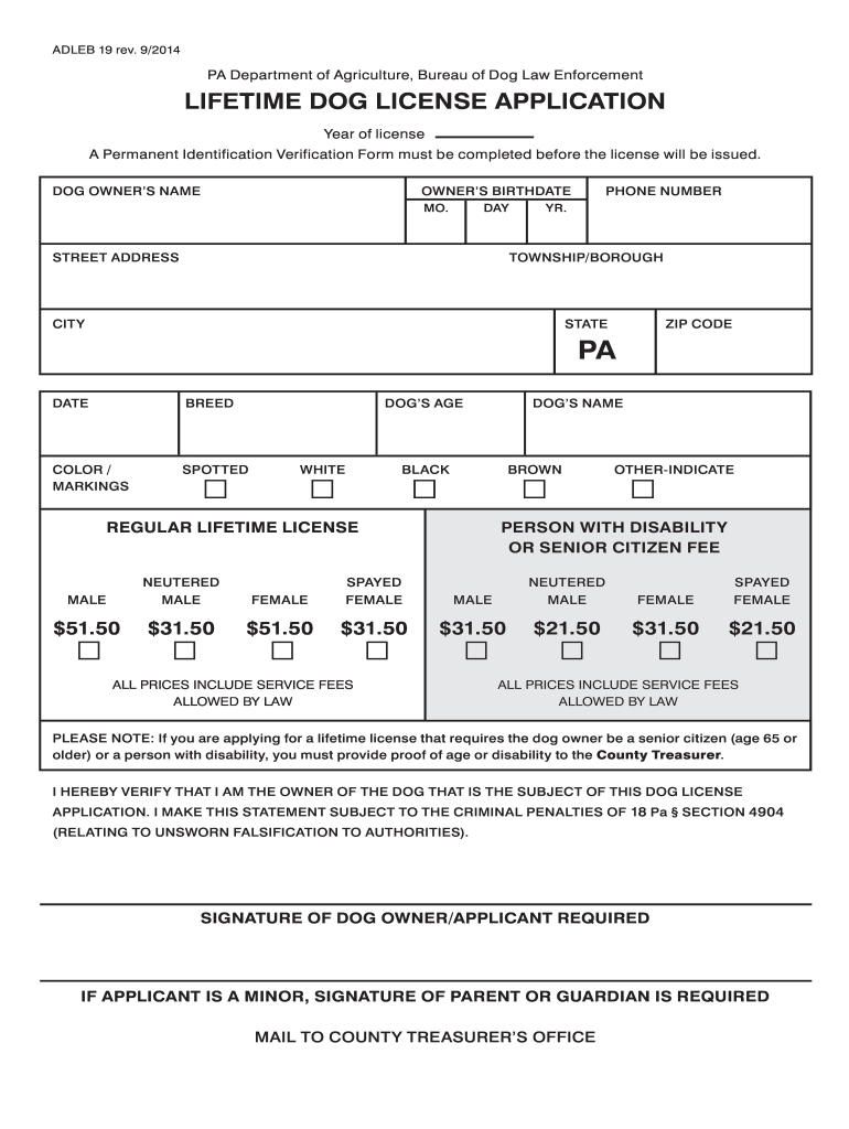 Lifetime Dog License Without Microchip