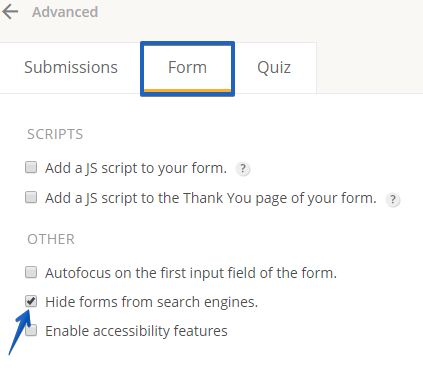 How To Hide Wordpress Forms From Search Engines Captainform