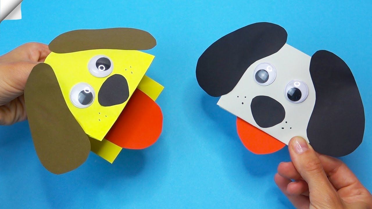 How To Make A Dog Paper Puppet Moving Paper Toys Easy Dog Hand Puppet Diy Youtube