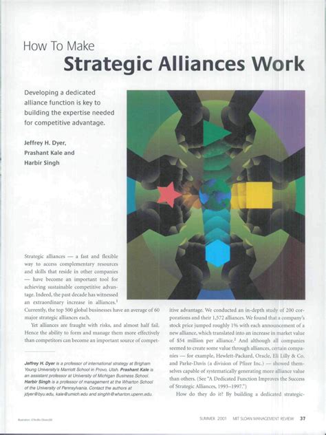 How To Make Strategic Alliances Work