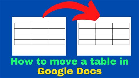 How To Move A Table In Google Docs