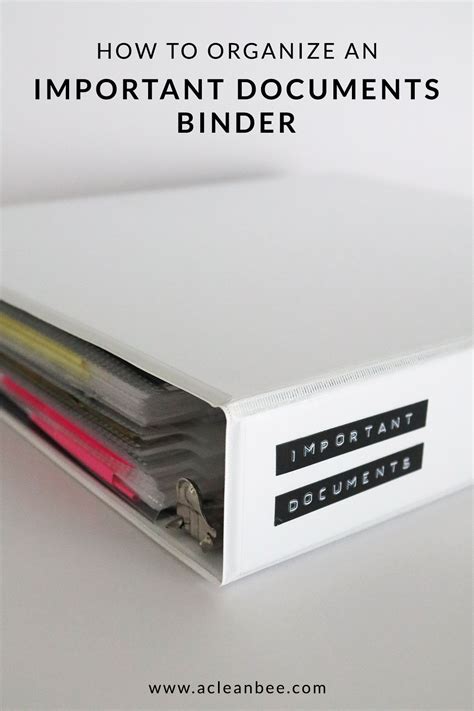 How To Organize An Important Documents Binder Home Organization