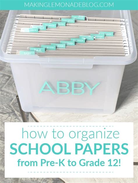 How To Organize Kids School Papers Keepsakes Making Lemonade