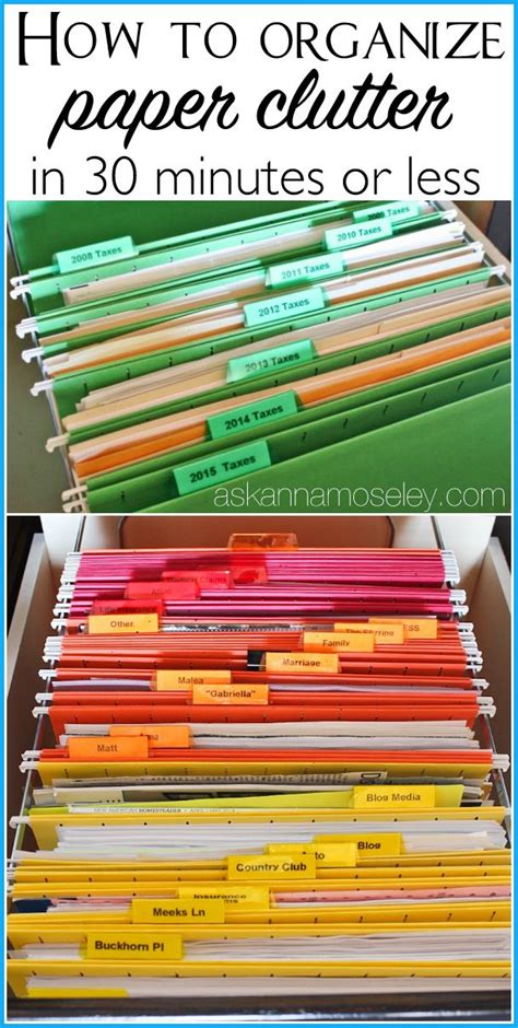 How To Organize Paper Clutter In 30 Minutes Or Less Paper Clutter Organization Organize Paper