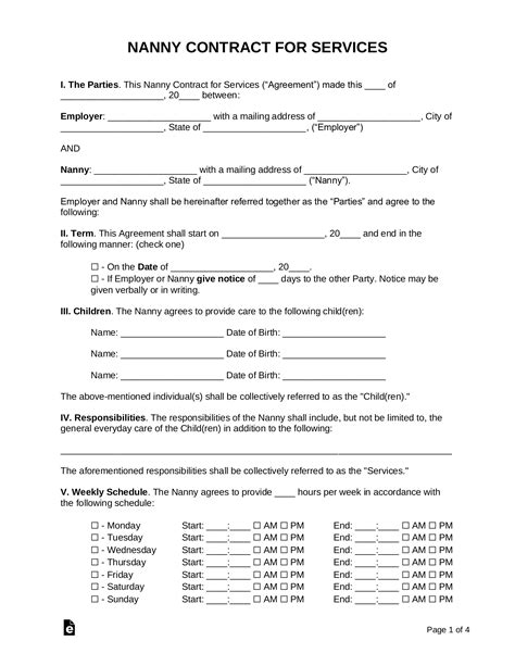 How To Prepare Form For Agreement Nd Nanny Fill Online Printable