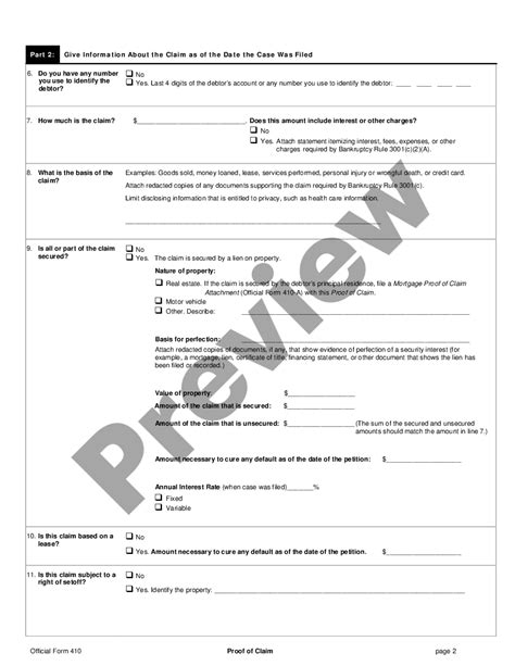 Bankruptcy Proof of Claim Paperwork