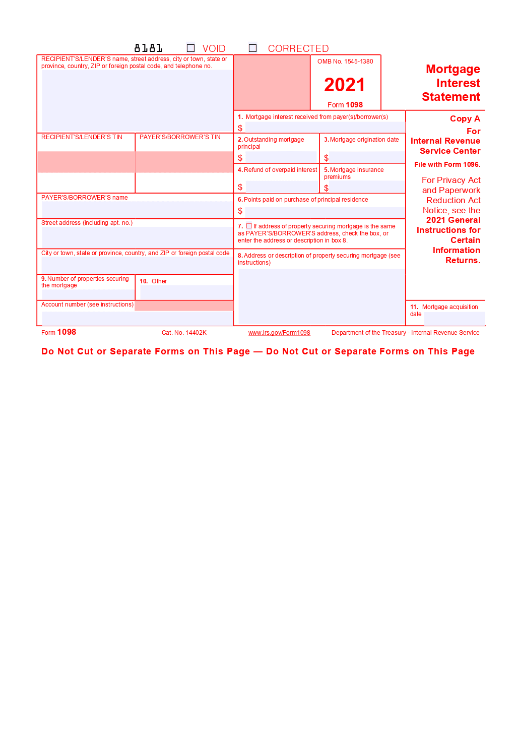 How To Print And File Tax Form 1098 Mortgage Interest Statement