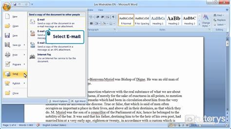 How To Send A Document Via Email With Word 2007 Youtube