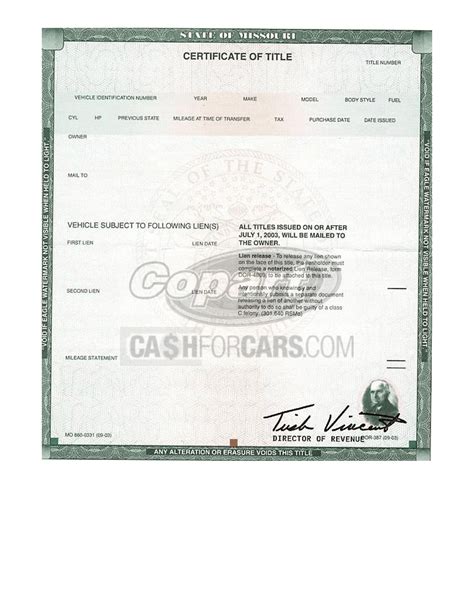 How To Sign Your Car Title In Missouri Cashforcars Com