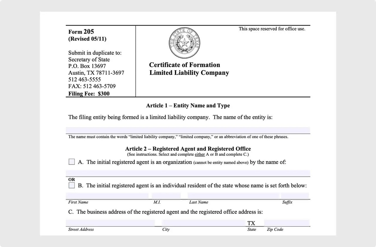 Submit Texas LLC Formation Paperwork