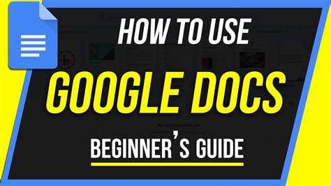 How To Use Google Docs Beginner S Guide Youtube