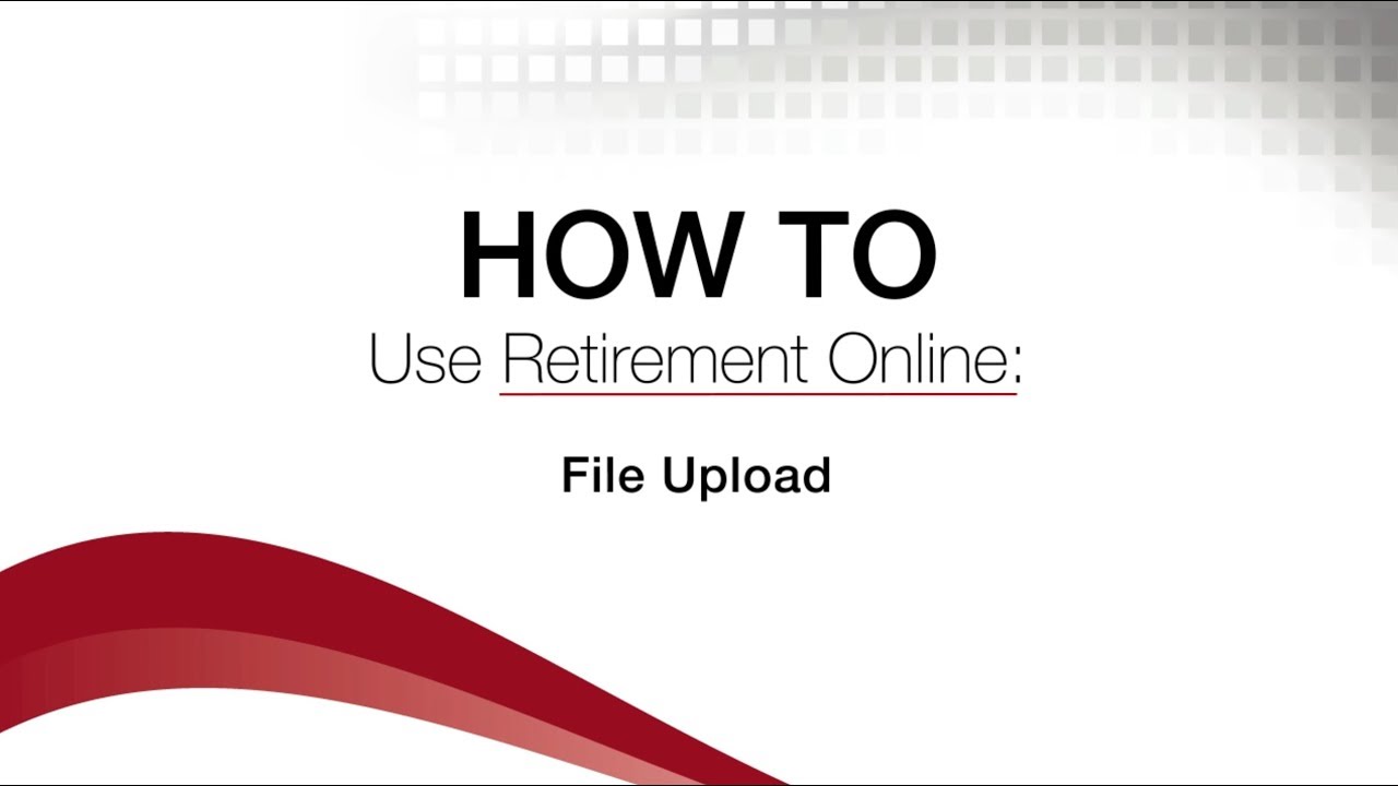 How To Use Retirement Online Submit Your Report Youtube